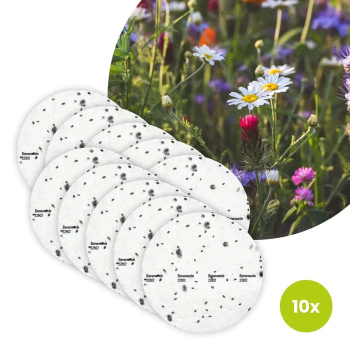 Bienenweide Bio-Blumen – 10 Saatscheiben