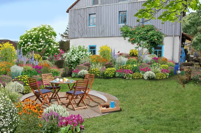 Farbenfrohes Sommerbeet (Leicht erweiterbare Blütenfreude)